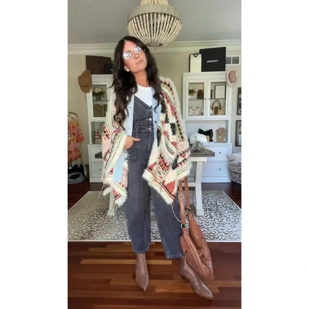 Free People Colorful Knit Poncho - Picture 4 of 6